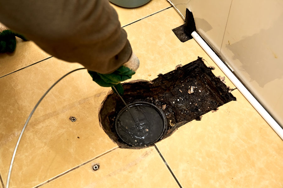 Hydro jetting a clogged sewage line in Apex, NC
